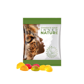 Minitüte,10 g, Folie weiß, Trolli Fruchtgummi Fußbälle
