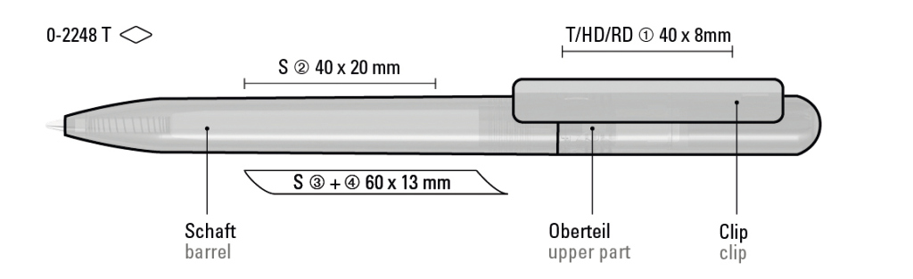 RECYCLED PET PEN CHANGE transparent