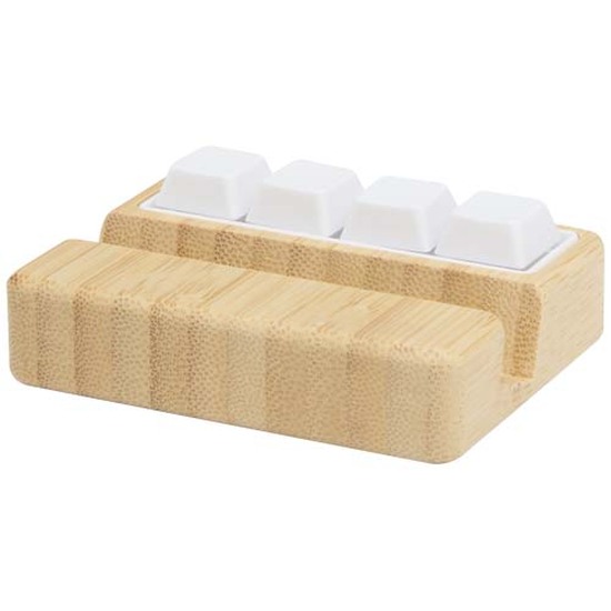 Algol Smartphonehalterung  aus recyceltem Kunststoff mit Fidget-Toy mit Bambusdetails