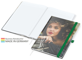 Notizbuch Match-Book White Bestseller A4 Cover-Star matt-individuell, grün