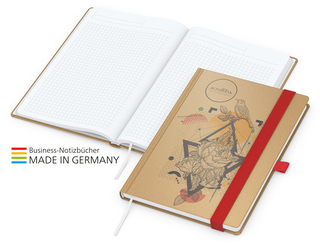 Notizbuch Match-Book White Bestseller A5 Natura braun-individuell, rot