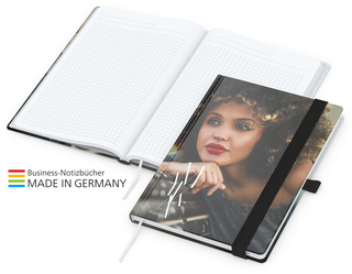 Notizbuch Match-Book White Bestseller A5 Cover-Star matt-individuell, schwarz