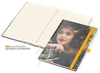 Notizbuch Match-Book Creme Bestseller A4 Cover-Star gloss-individuell, gelb