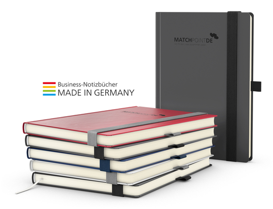 Notizbuch Vision-Book Creme Bestseller A5, schwarz inkl. Silberprägung