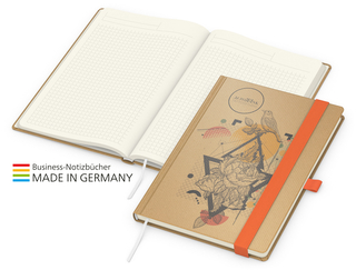 Notizbuch Match-Book Creme Bestseller Natura braun-individuell  A5, orange