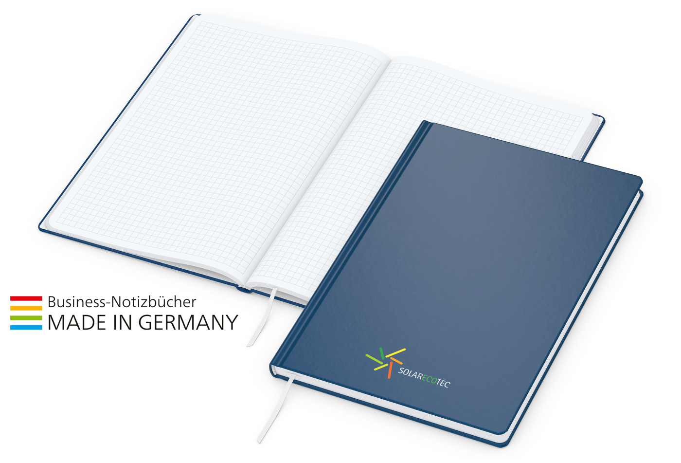 Notizbuch Easy-Book Basic Bestseller Large, dunkelblau inkl. Siebdruck-Digital