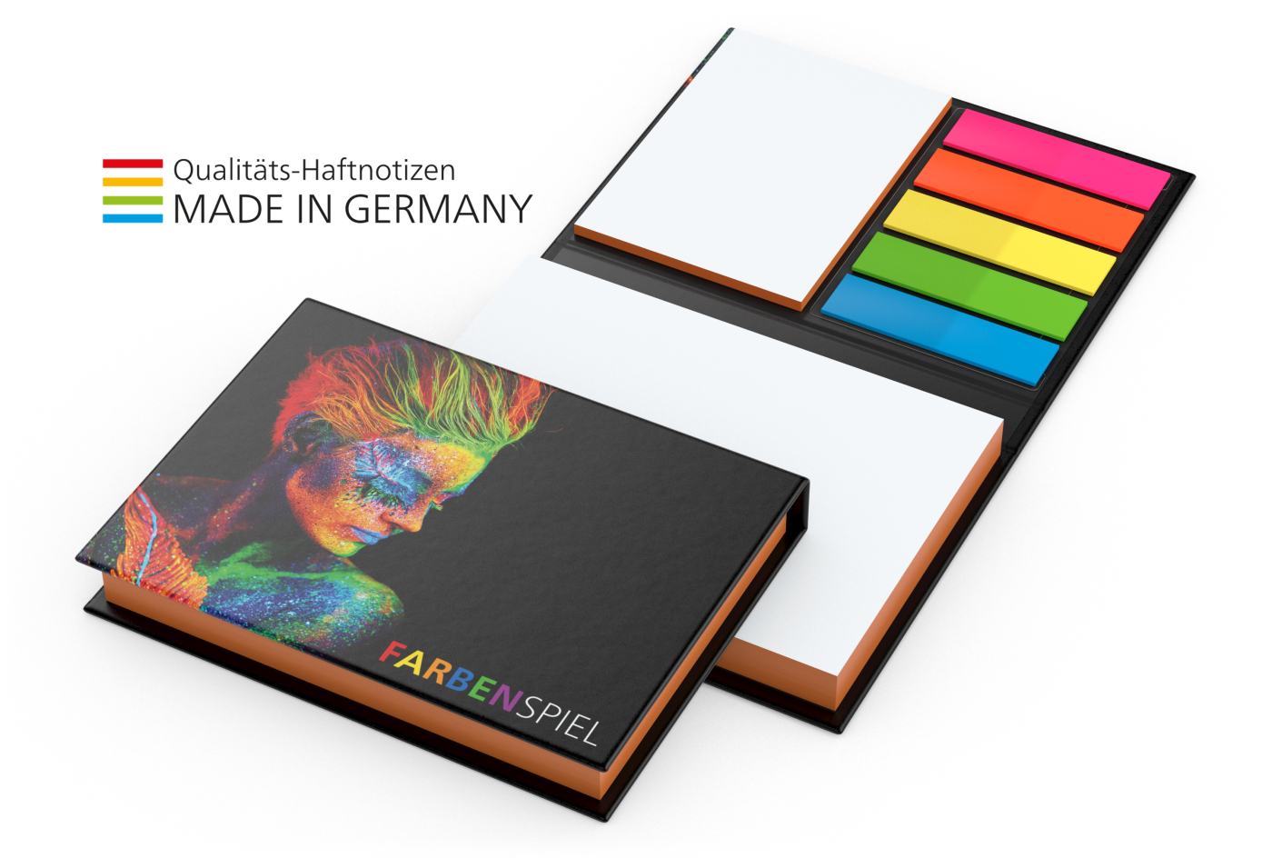 Kombi-Set Wien White Bestseller 4C-Quality Bookcover gloss-individuell mit Farbschnitt orange