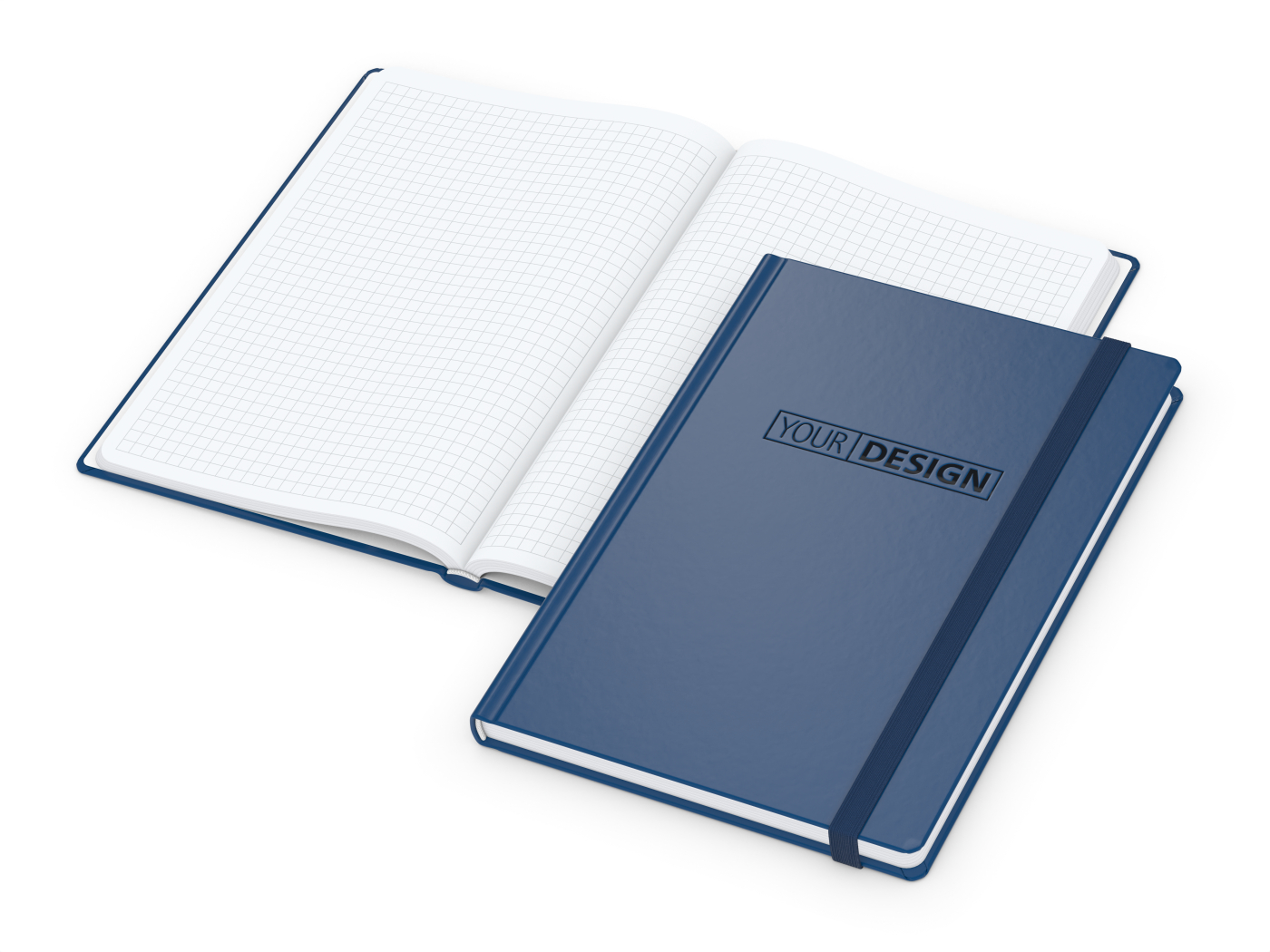 Notizbuch Easy-Book Comfort Bestseller, A5, dunkelblau inkl. Prägung schwarz-glänzend