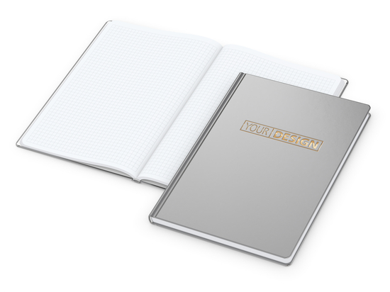 Notizbuch Easy-Book Basic Bestseller, Large, silber inkl. Goldprägung