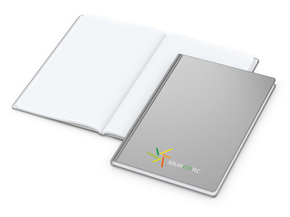 Notizbuch Easy-Book Basic Bestseller, Large, silber inkl. Siebdruck-Digital
