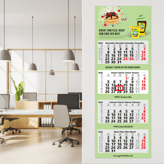 4-Monatskalender Quadro Light 4 Bestseller, Benelux (Mehrblock)