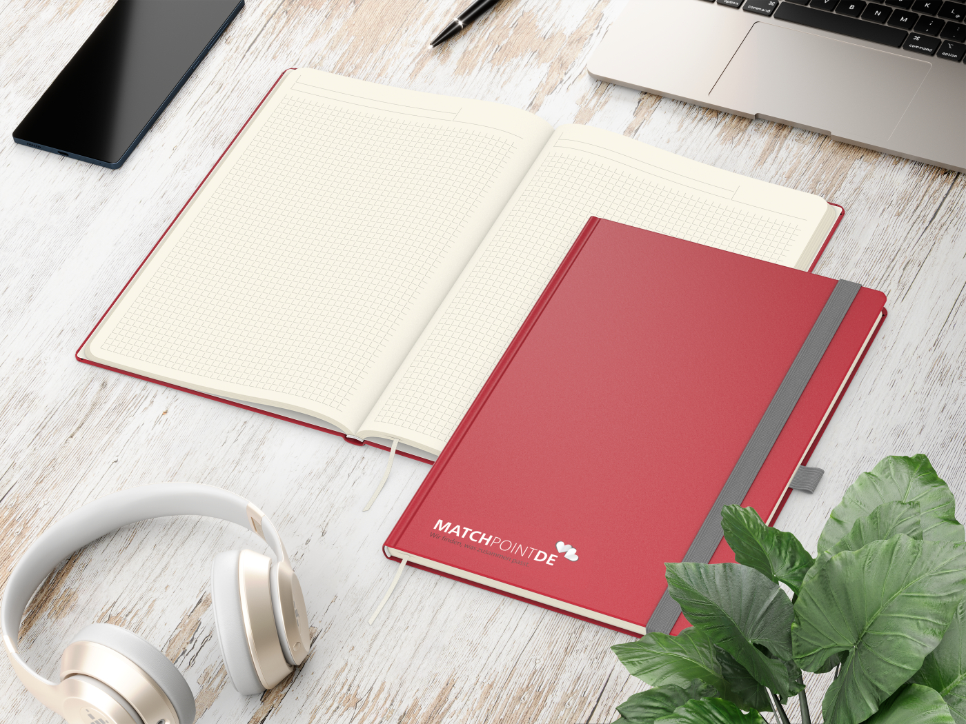 Notizbuch Vision-Book Creme Bestseller, A4, rot