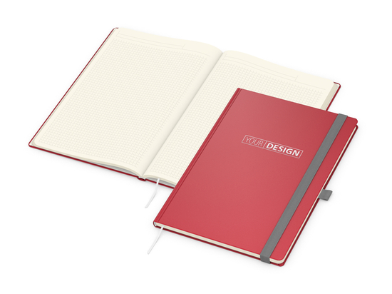Notizbuch Vision-Book Creme Bestseller, A4, rot inkl. Silberprägung