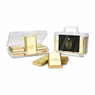 Geschenkartikel: Sie sind Gold wert - Goldkoffer mit 12 Schokoladen Goldbarren (120 g) 2K1723