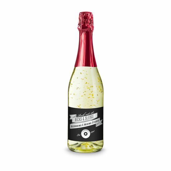 Golden Flakes - Flasche klar - Kapsel rot, 0,75 l 2K1910e