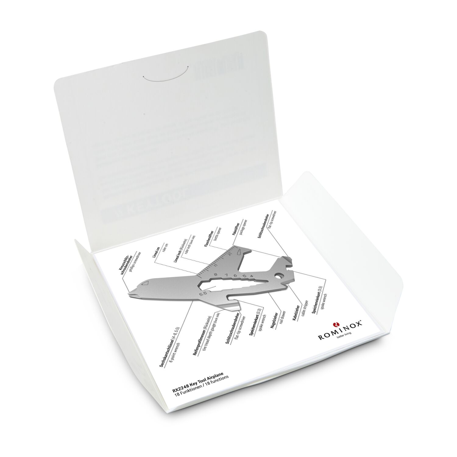 ROMINOX® Key Tool Airplane (18 Funktionen) Werkzeug 2K2101g