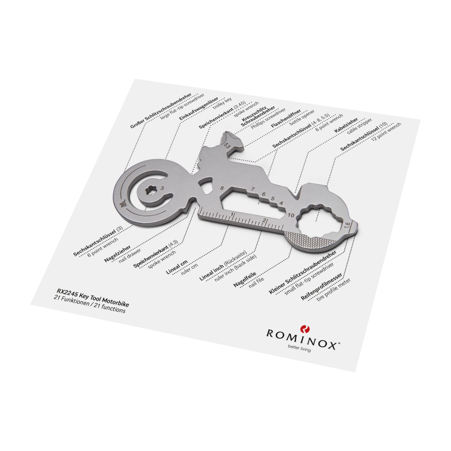 ROMINOX® Key Tool Motorbike (21 Funktionen) Deutschland Fan Jubelverstärker 2K2107d
