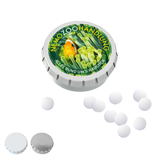 SUPER-MINI-Drück-mich-Dose mit Pfefferminzpastillen, 20g