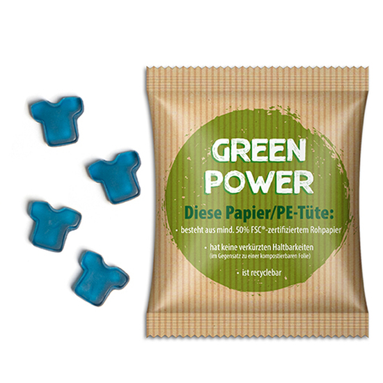 Gummibärchen Sonderformen vegan 20 g  Papier/PE-Verbundfolie weiß