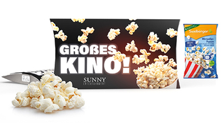 Mikrowellen-Popcorn in Werbekartonage 90 g salziges Popcorn