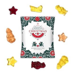 Fruchtgummi Vegan Weihnachtsedition 20 g  weiße kompostierbare Folie