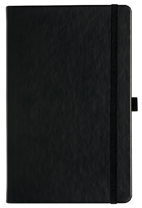 Notizbuch Style Medium im Format 13x21cm, Inhalt kariert, Einband Slinky in der Farbe Black
