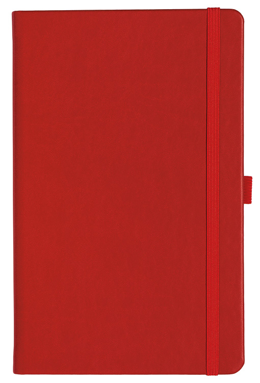 Notizbuch Style Medium im Format 13x21cm, Inhalt kariert, Einband Slinky in der Farbe Scarlet