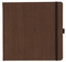 Notizbuch Style Square im Format 17,5x17,5cm, Inhalt blanco, Einband Woody in der Farbe Brown