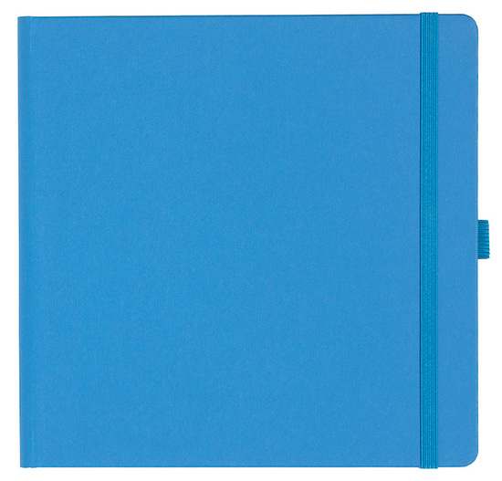 Notizbuch Style Square im Format 17,5x17,5cm, Inhalt kariert, Einband Fancy in der Farbe China Blue