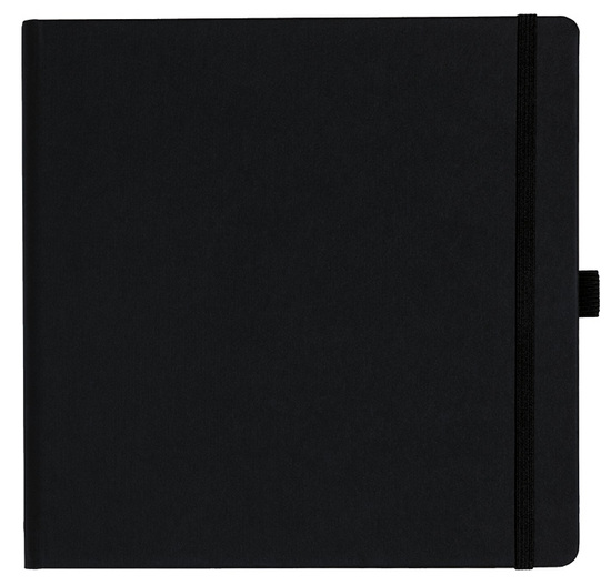 Notizbuch Style Square im Format 17,5x17,5cm, Inhalt liniert, Einband Fancy in der Farbe Black