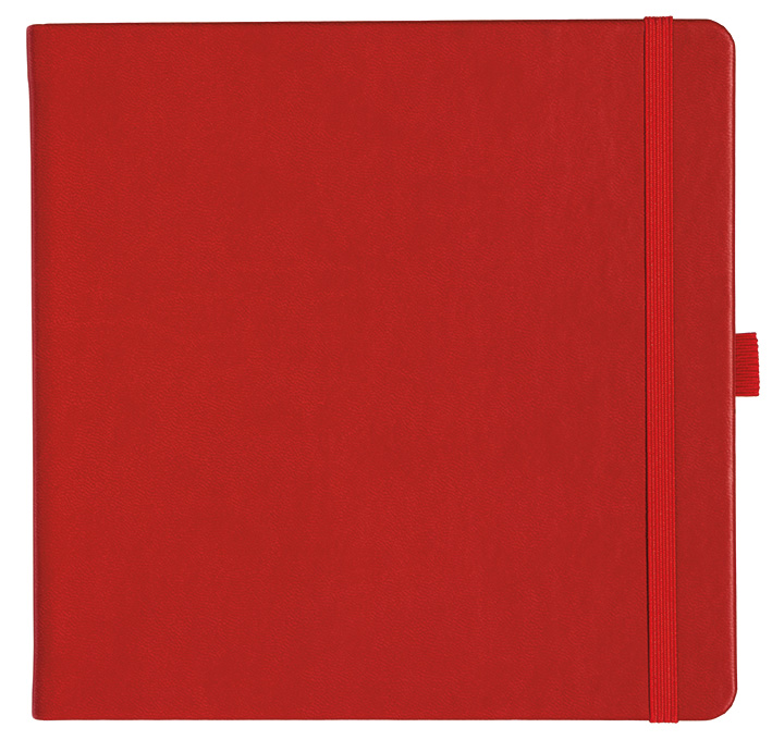 Notizbuch Style Square im Format 17,5x17,5cm, Inhalt liniert, Einband Slinky in der Farbe Scarlet