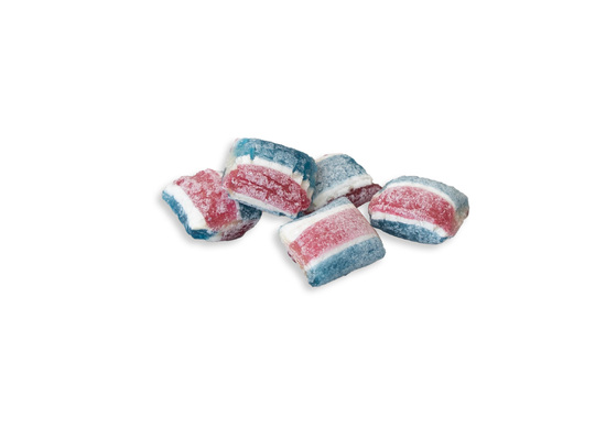Beutelschachtel mit Bonbons, Inhalt: Waldmeister