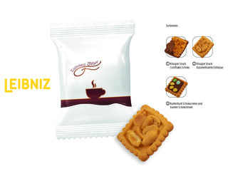 Leibniz Kekse Knusper Snack & Kunterbunt Flowpack,   1 Stück Leibniz Knusper Snack mit karamellisierten Erdnüssen