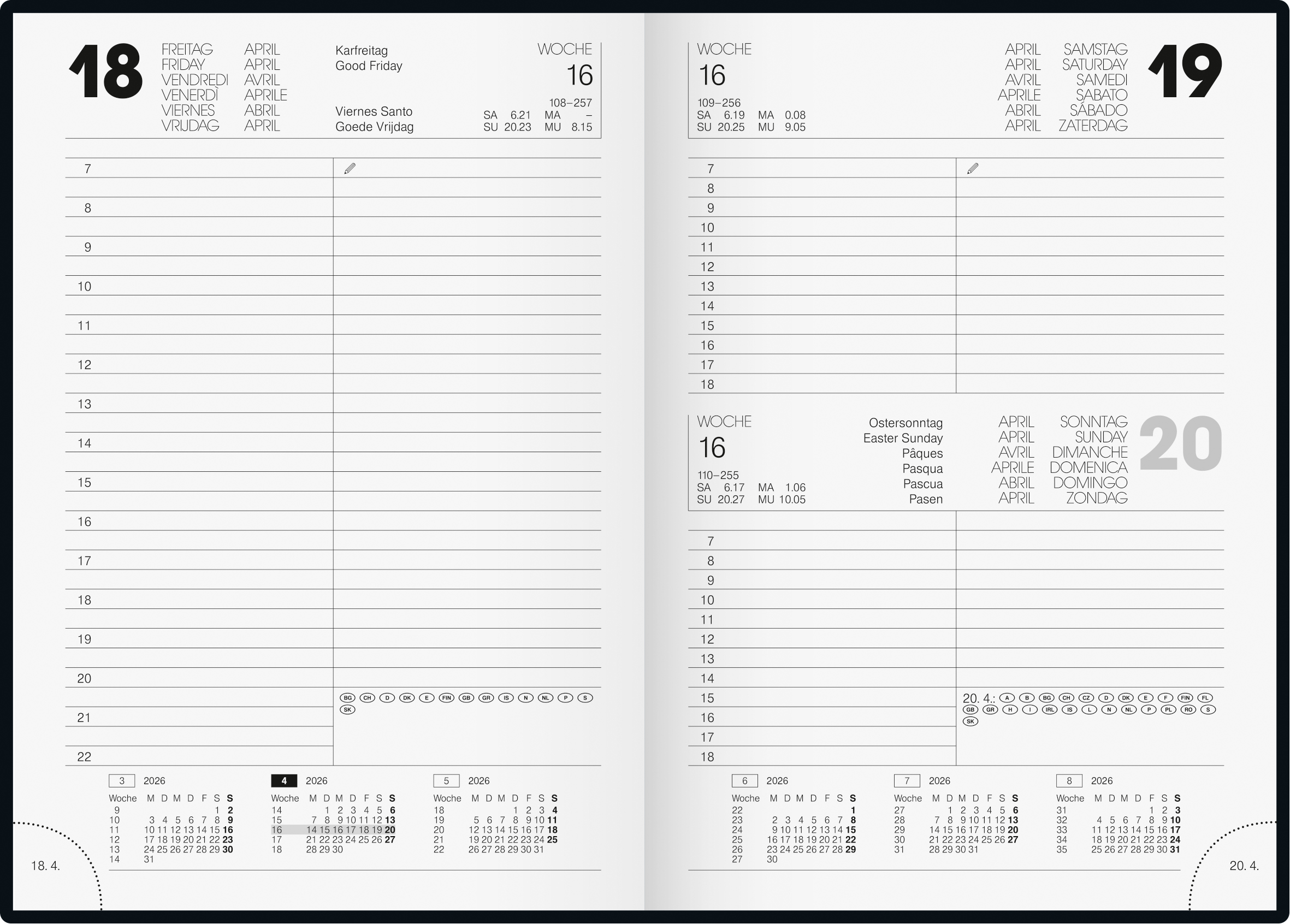 Buchkalender Modell 895, schwarz