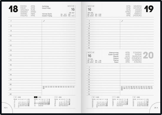 Buchkalender Modell 895, schwarz