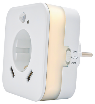 LED-Nachtlicht mit Bewegungsmelder & USB-Steckdose