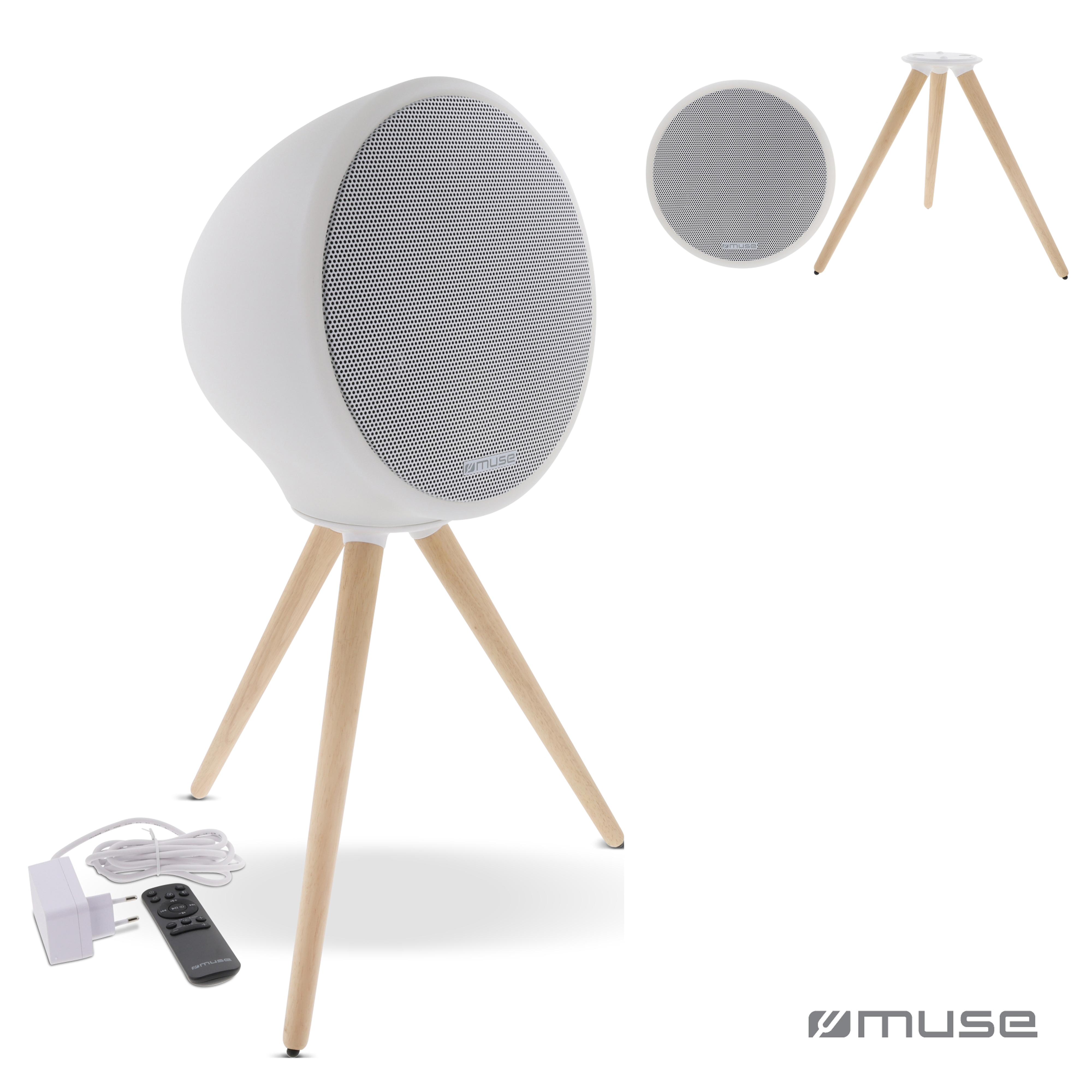 Muse Voll-LED, spritzwassergeschützter Bluetooth-Lautsprecher mit Stativ 100W