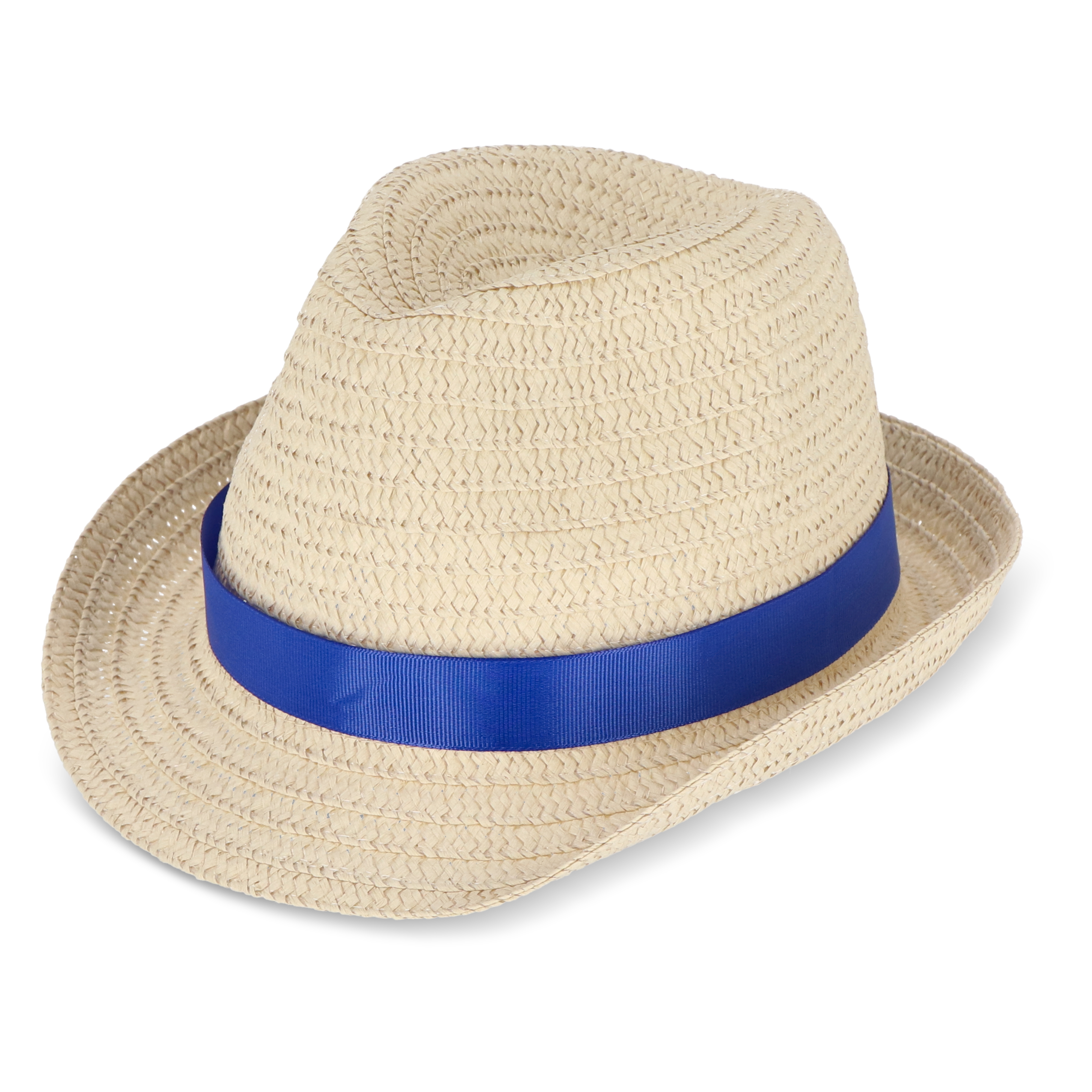 Pflanzlicher Strohhut mit farbigem Band