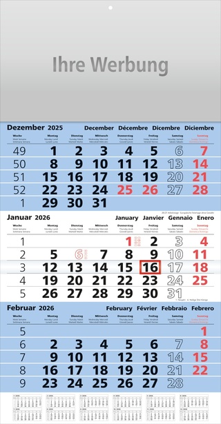 Dreimonatsplaner Assistent-plus blau