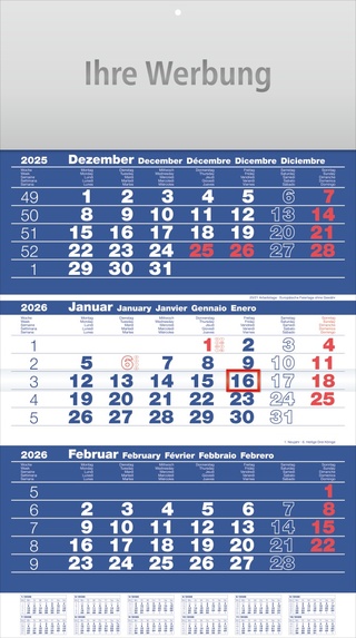 Dreimonatsplaner Assistent-plus dunkelblau