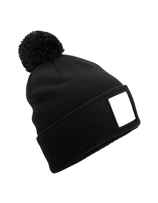 CB338R Beechfield Appliqué Patch Pom Beanie