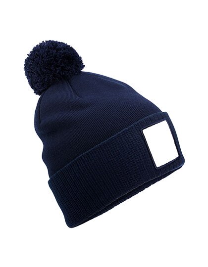 CB338R Beechfield Appliqué Patch Pom Beanie