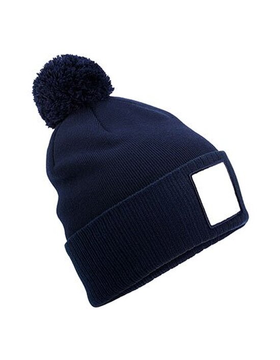 CB338R Beechfield Appliqué Patch Pom Beanie